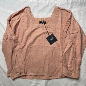 NWT Able Anita Boho Blouse Medium Women's Cotton Puff Sleeve Feminine